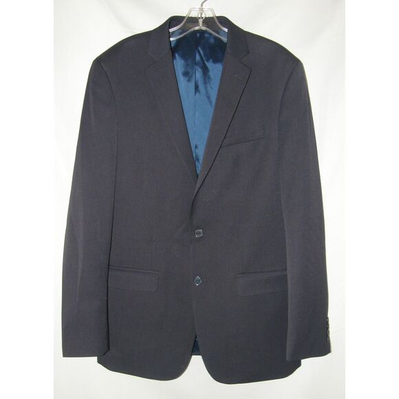 VAN HEUSEN FLEX Mens Sz 42L Church Office Midnight Blue Blazer Suit Jacket - Picture 1 of 7